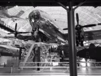 One of the most famous individual planes in history, this is the Enola Gay, the plane that dropped Little Boy on Hiroshima, on display at the Steven F. Udvar-Hazy Center, the annex of the Smithsonian Air and Space Museum, located just outside of Washington, DC, in Chantilly, Virginia. A bomb is nothing without a plane to deliver it and few planes in the world could carry the weight of Little Boy. The Boeing B-29 Superfortressย (its development the most expensive of all the weapons programs in WWII, easily surpassing the cost of the entire Manhattan Project) is a central part of the story of Little Boy and Fat Man, though often underemphasized.