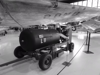 At Wings Over the Rockies, an aerospace museum in Dallas. This Little Boy sits on its transport cart (uncommon to see). You can see the bomb again with its cart is image #4 of the model plane being loaded.