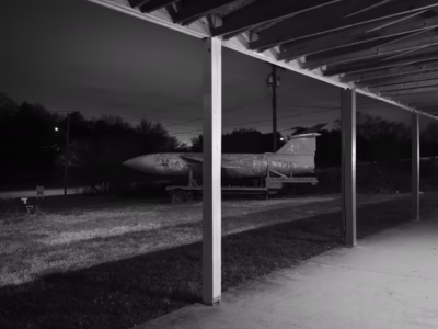 VFW and American Legion posts will often have a display of military equipment out front, commonly artillery, tanks, or a helicopter. This VFW location (Post 160) in Glen Bernie, Maryland, has a nuclear missile.