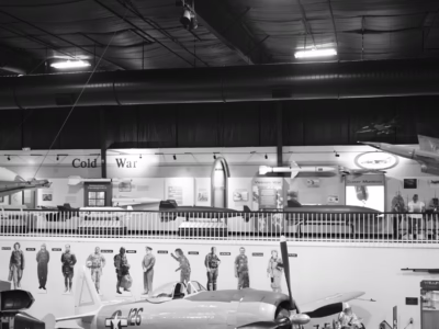 The Genie is conspicuous on the Air Force Armaments Museum's wall of air-to-air missile development.