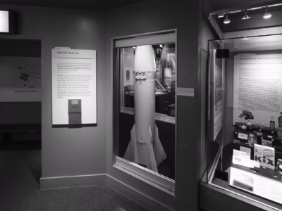 This unit at the Atomic Museum in Las Vegas seems far too big for the case it is displayed in. However, its vertical orientation, which you can easily compare it to your own size, allows you to recognize smallness of the rocket.