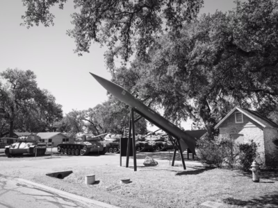 Honest Johns could be fitted with non-nuclear warheads. After the early 1970s the Honest John was primarily a non-nuclear weapon fielded by state-based units, such as this one Camp Mabry in Austin, Texas, headquarters to the Texas Military Forces.