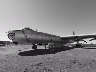 Reportedly the B-36 could carry an additional, smaller, nuclear bomb in its forward bomb Bay Area, with which to strike a secondary target. This image was made at the Castle Air Museum in Atwater, California.