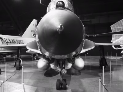 Two Genie's loaded onto a F101B VooDoo interceptor, on display at the National Museum of the US Air Force, in Dayton. Aside from the VooDoo the Genie could be carried by the F-106 Delta Dart and the F-89 Scorpion. As these plane's aged out of the Air Force inventory the Genies, already old, were less and less useful.