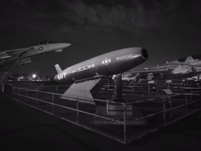 By the end of the 1950s, Regulus-capable submarines, which depending on the sub could carry either two, four, or five missiles, could conceivably deploy seventeen Regulus missiles at the same time, all aiming to deter the Soviet Union in the Pacific. This wingless example is at the Point Magu Missile Park, just south of Oxnard. California.