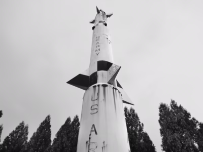 The Nike-Zeus, pictured here at the US Space and Rocket Center in Huntsville, would not be deployed but the Spartan missile, which was deployed, based much of its design upon the Zeus.