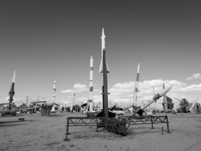 Each Nike launcher typically had twelve missies, with four in the underground launcher area and eight more in a separate storage area. This missile and many others at the White sands Missile Range's rocket garden.