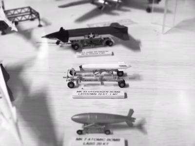 Scale models of nuclear weapons (often an accessory to an aircraft model) have been available for many years from different manufacturers, and many museums (such as the Mark 43 model here at the Travis AFB Aviation Museum) collect these items.
